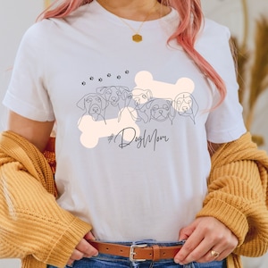 Dog Mom T-Shirt Mother&#39;s day shirt Gift for Dog Lovers Dog owners Tee Soft and Lightweight Cotton Tshirt