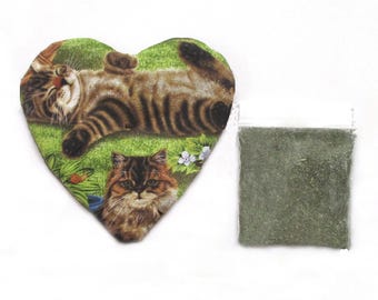 Refillable Catnip Heart Toy: Organic Catnip, Catnap