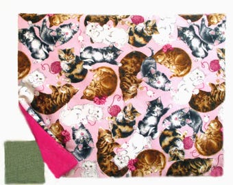 CATNIP MAT plus Catnip  Cats with Yarn and Bows  REFILLABLE Reversible -