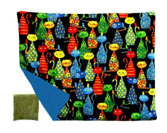 CATNIP MAT plus Catnip 15.5 x 12 Inches Funky Cats and  Little Mice REFILLABLE Reversible