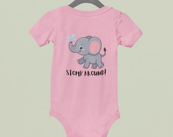 Cute Elephant Onesie with Customizable Quotes - Perfect Baby Gift!