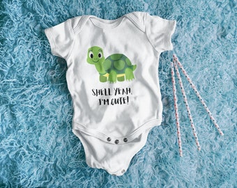 Cute Turtle Onesie with Customizable Quotes - Perfect Baby Gift!