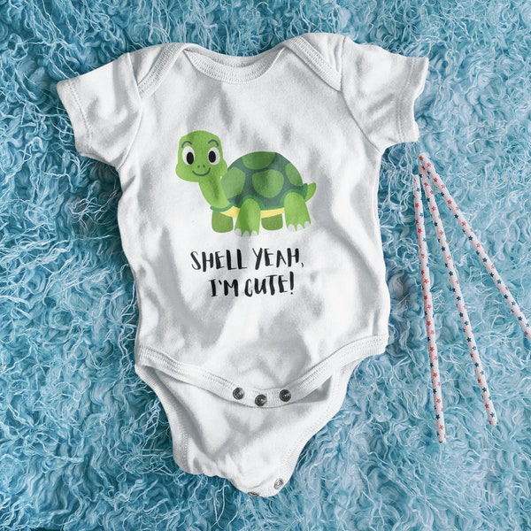 Cute Turtle Onesie with Customizable Quotes - Perfect Baby Gift!