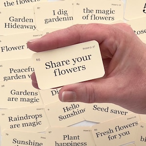 Mini Always Share your flowers flash cards set of 42 flower garden cards vintage flower garden flower themed tiered tray displays image 1