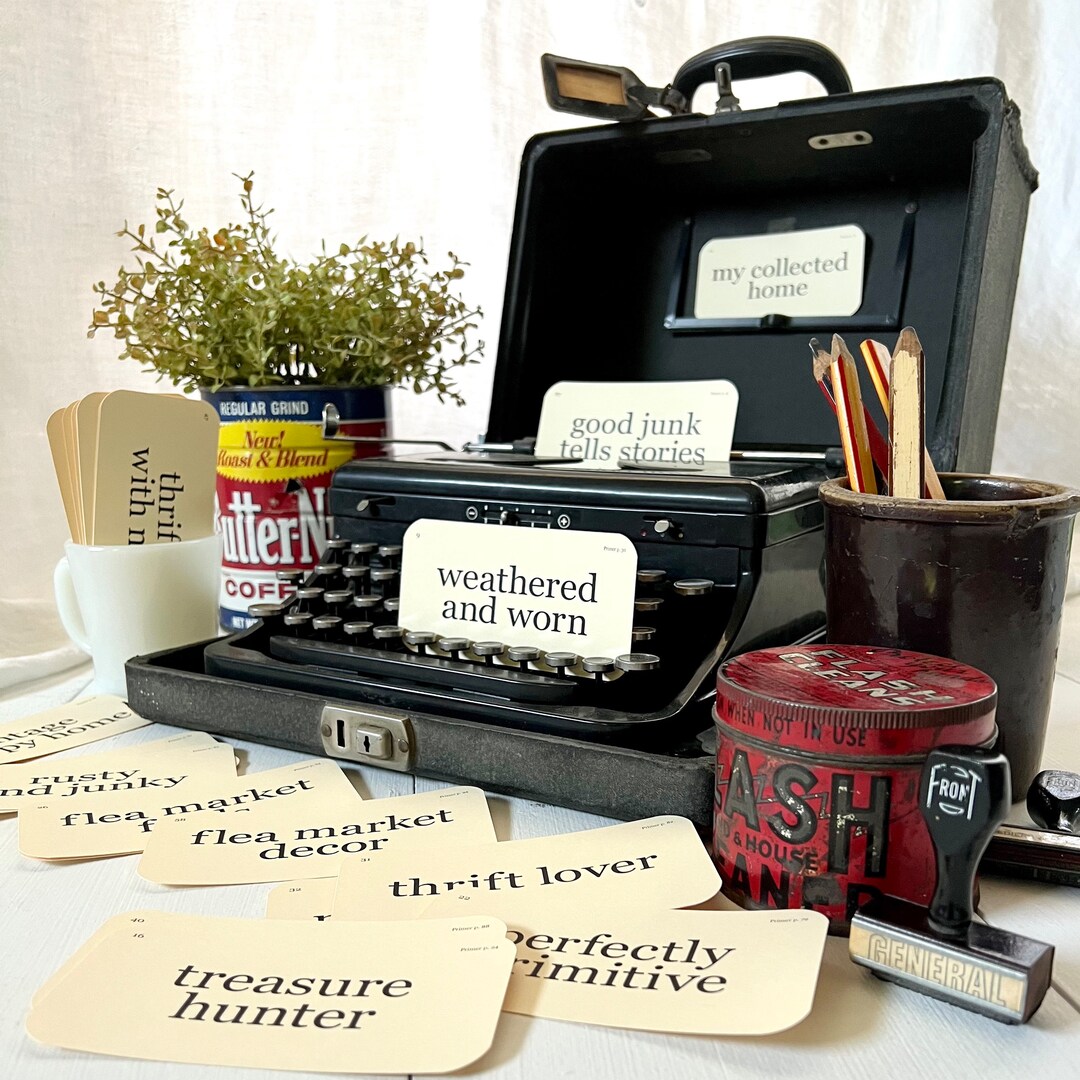 Vintage Hashtags Flash Cards Set of 42 Vintage Treasures Treasure