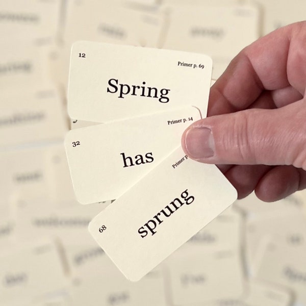 Mini Spring is sprung flash cards - set of 42 - vintage inspired flash cards - reproduction farmhouse decor - tags