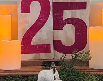DOUBLE SIDED Gas Station Sign Numbers - MEDIUM vintage inspired 25 31 Christmas Halloween