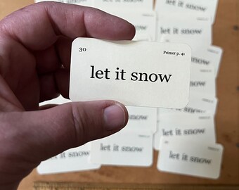 Mini let it snow flash cards - set of 21 - Christmas card making - Package gift tags - Party bag tags - treat bags