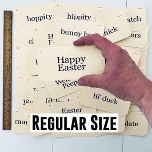 Easter Wishes Flash Cards (set of 42) Vintage reproduction - Farmhouse Decor - Easter Basket Fillers - Two sizes available