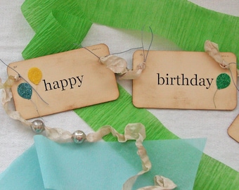 Happy Birthday to you flash card garland