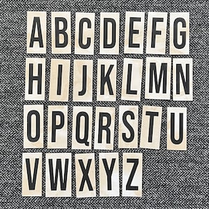 Church Hymn Board Alphabet W&B - set of 26 - message board - vintage church - religious