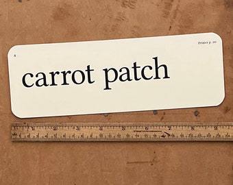 XL "carrot patch" flash card - vintage inspired Easter Farmhouse Decor