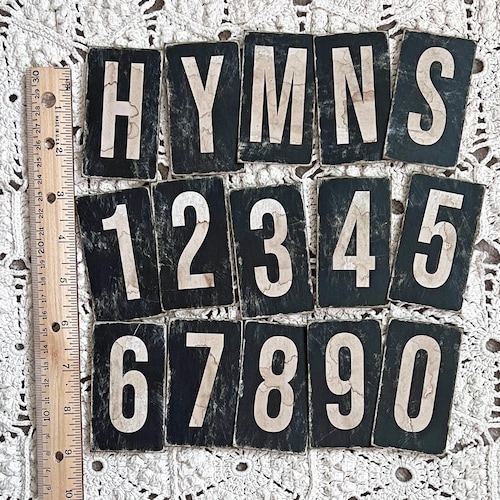 Reproduction vintage de numéros de planches de chants religieux (lot de 25) (3 x 1 3/4 po.)