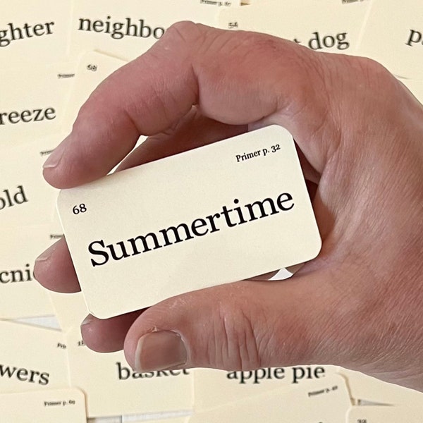 Mini In the good old Summertime flash cards - set of 42 - 2.5" x 1.375" - summer fun - outdoor parties - vacation