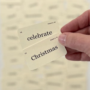 Mini Signs of Christmas flash cards - set of 42 cards - holiday decor - gift for a friend - make your own garland