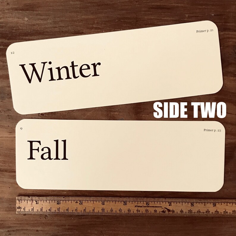 XL Double Sided Four Seasons flash cards Etsy