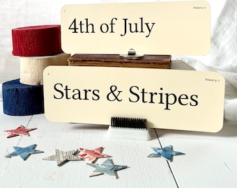 XL 4th of July/Stars & Stripes flash cards - set of 2 - patriotic display - Summer party decor - Red White and Blue decor