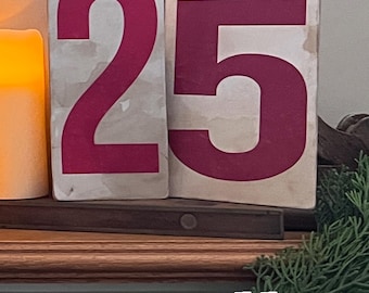 DOUBLE SIDED Gas Station Sign Numbers - SMALL 25 & 31 - vintage inspired - Christmas Halloween