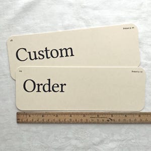 Two XL 9 3/8&quot; x 3 3/16&quot; Custom Flash cards - create your own flash cards - personalized cards - private cards