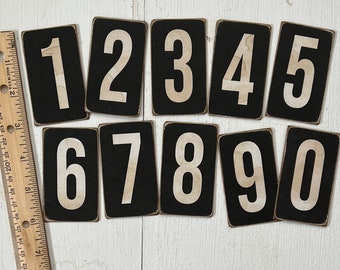 Church Hymn Board 3"x1.75" Numbers ONLY - set of 10 - Black & White - vintage reproduction - religious - Custom sizes and finishes available