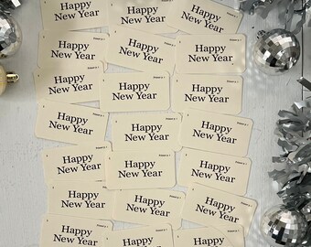 Mini Happy New Year flash cards - set of 21 cards - party decor - New Year's Eve - party invitations