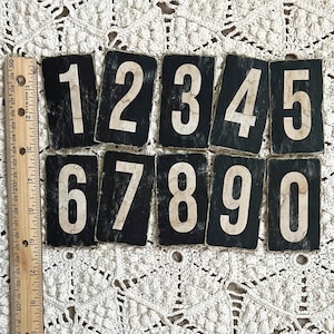 Aged Church Hymn Board Numbers - Vintage Reproduction (3" x 1 3/4") Ten Numbers Only