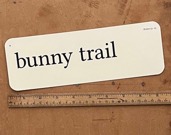 XL bunny trail flash card - Easter decor - rabbit decor - Hostess gift - farmhouse decor