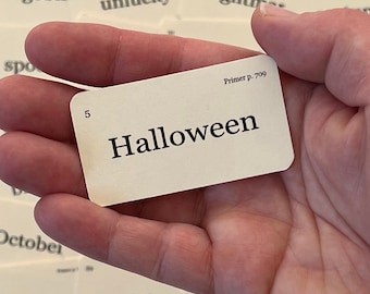 Mini Halloween flash cards - set of 42 - vintage Halloween - vintage inspired - Halloween party decor - Halloween treat bag tags