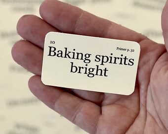 Mini Baking Spirits Bright flash cards - set of 21 cards - 2 1/2" X 1 3/8" - Christmas scrapbook - make a garland