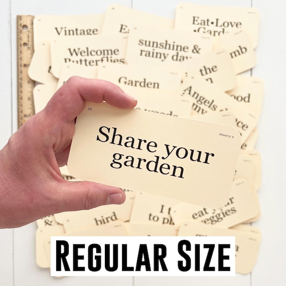 Share your garden flash cards (Set of 42) - backyard garden - vintage style decor - reproduction