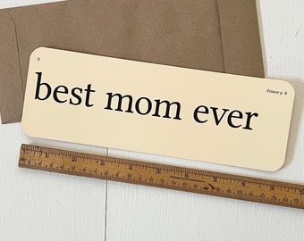 XL best mom ever flash card - Mother's Day gift - New Mom card - appreciation card