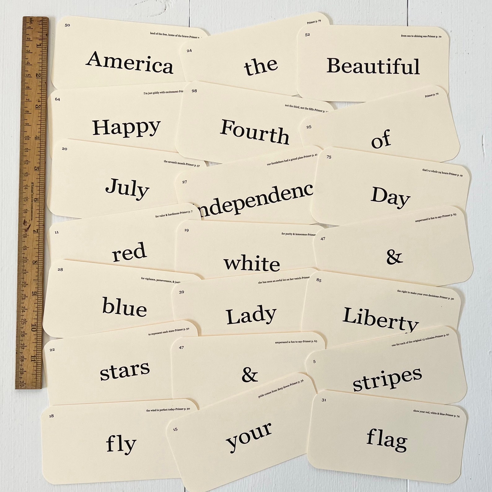 Americana Flash Cards: Patriotic 4th of July Decor (set of 42) - Etsy