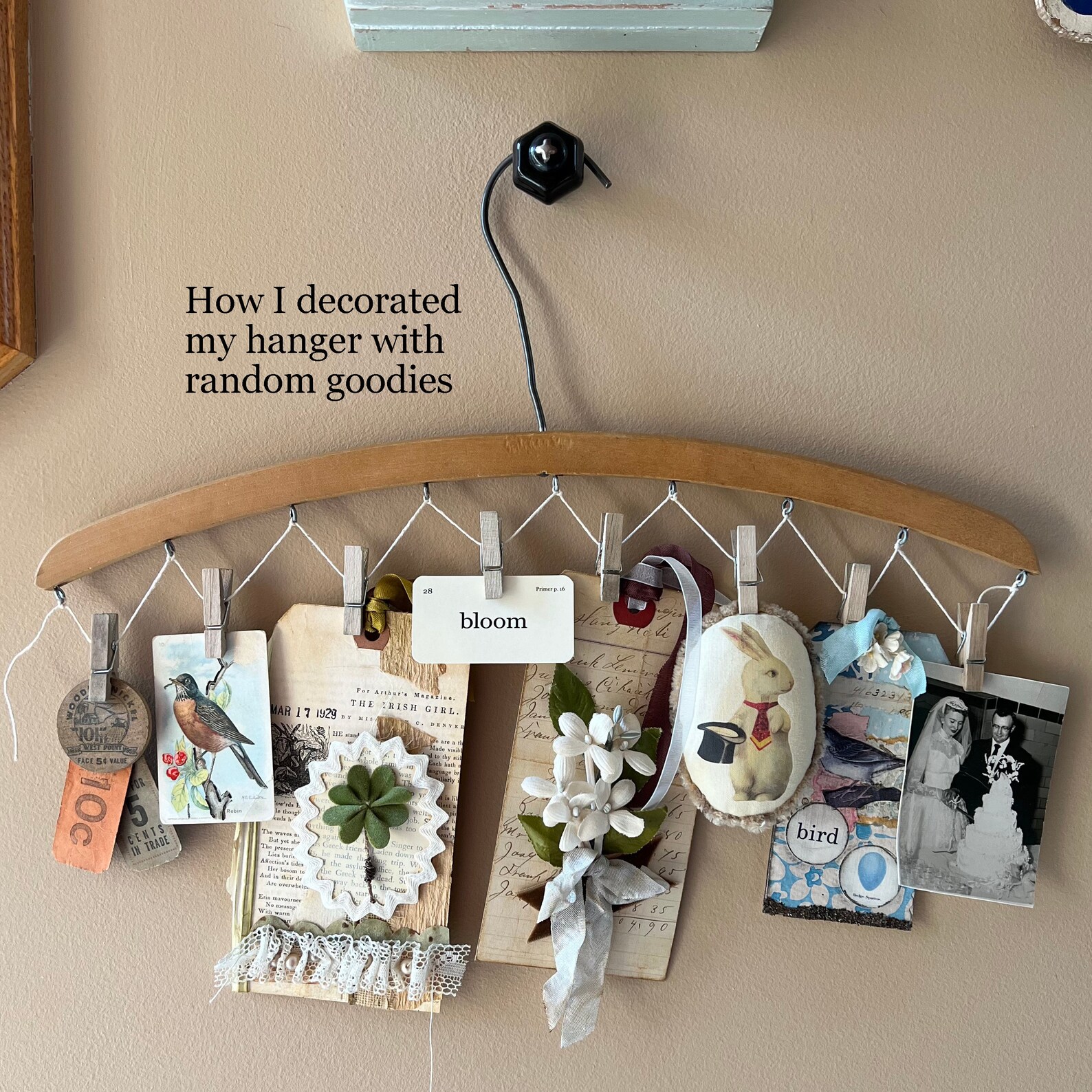 Vintage Wooden Hanger Display Photo Display Wooden Hanger Etsy