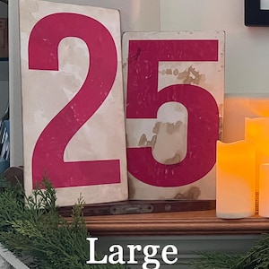 DOUBLE SIDED Oversized Gas Station Numbers - LARGE vintage inspired 25 & 31 Christmas mantle - Halloween