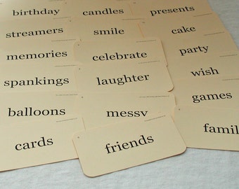 Cartes Flash de fête d'anniversaire - Ensemble de 42 - plaisir en famille - célébrons - accessoires photo