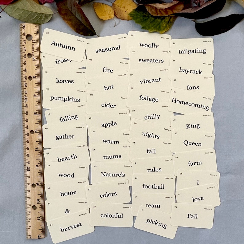 Mini Autumn flash cards set of 42 Fall tiered tray decor best things of Fall Fall activities Fall farmhouse decor image 2