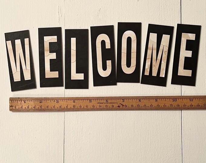 Vintage Inspired WELCOME Letters: Black & White Farmhouse Garland - Etsy