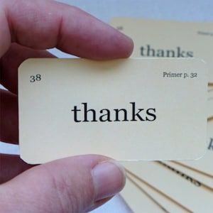 Mini thanks flash cards