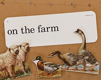 XL on the farm flash card - vintage farm - reproduction farm - farm decor - farmhouse decor