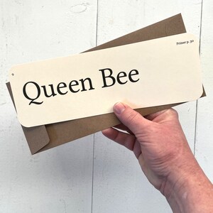 XL Queen Bee flash card - Mother&#39;s day - Teacher Appreciation - Best Friend gift - honey farmer