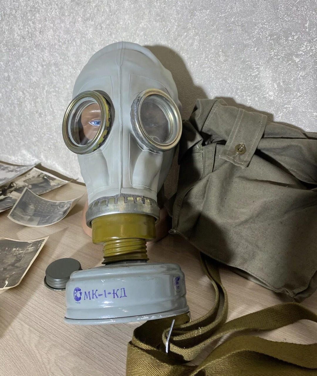 Rare GAS Mask Original SHM-41M 1964 Size2 MK-1KD Soviet Military ...