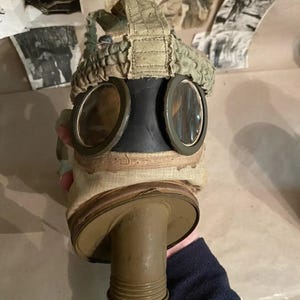 Máscara de gas de protección muy rara del ejército francés TS-38-TO francés 1939 Tf-3 Militar Vintage Antigua FR ts38 ts 38