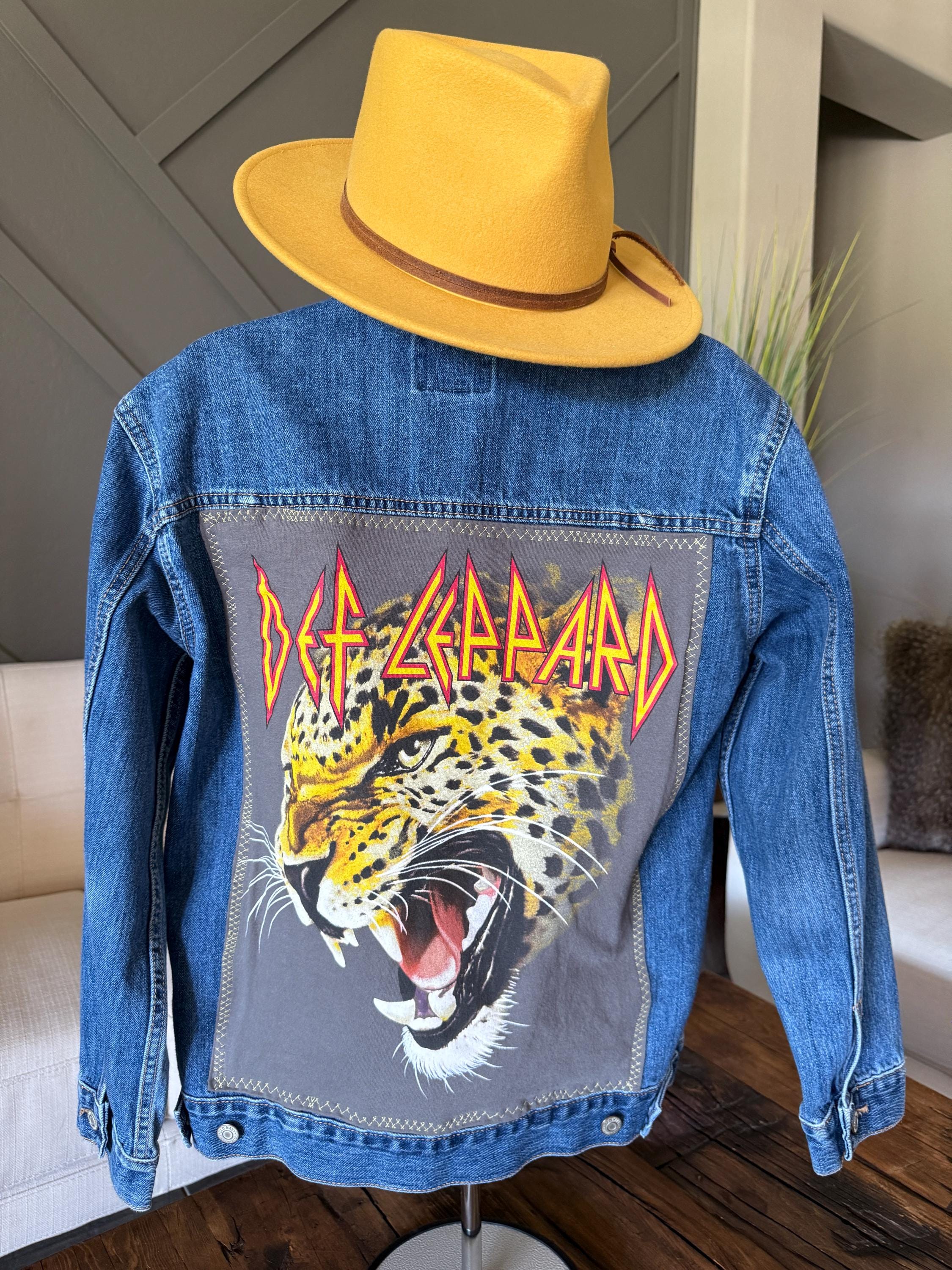 Vintage Def Leppard Denim Jacket M - Etsy