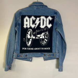 Sweat Acdc AC/DC Denim Jacket For Those About To Rock Band Logo ...