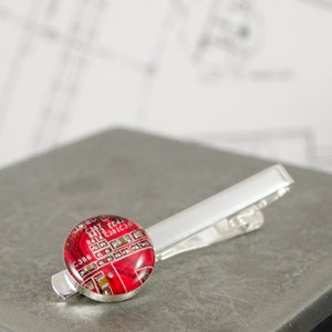 Circuit Board Tie Bar Red, Recycled Computer Tie Clip, Circuit Board Jewelry, Geeky Gift, Techie Gift, Engineer Gift, Engineer Graduation