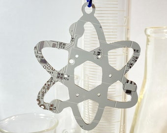 Atom Platine Ornament, Geeky Weihnachtsschmuck, Physiker Chemiker Geschenk, Wissenschaftler Geschenk, Wissenschaft Lehrer, Geeky Weihnachtsgeschenk
