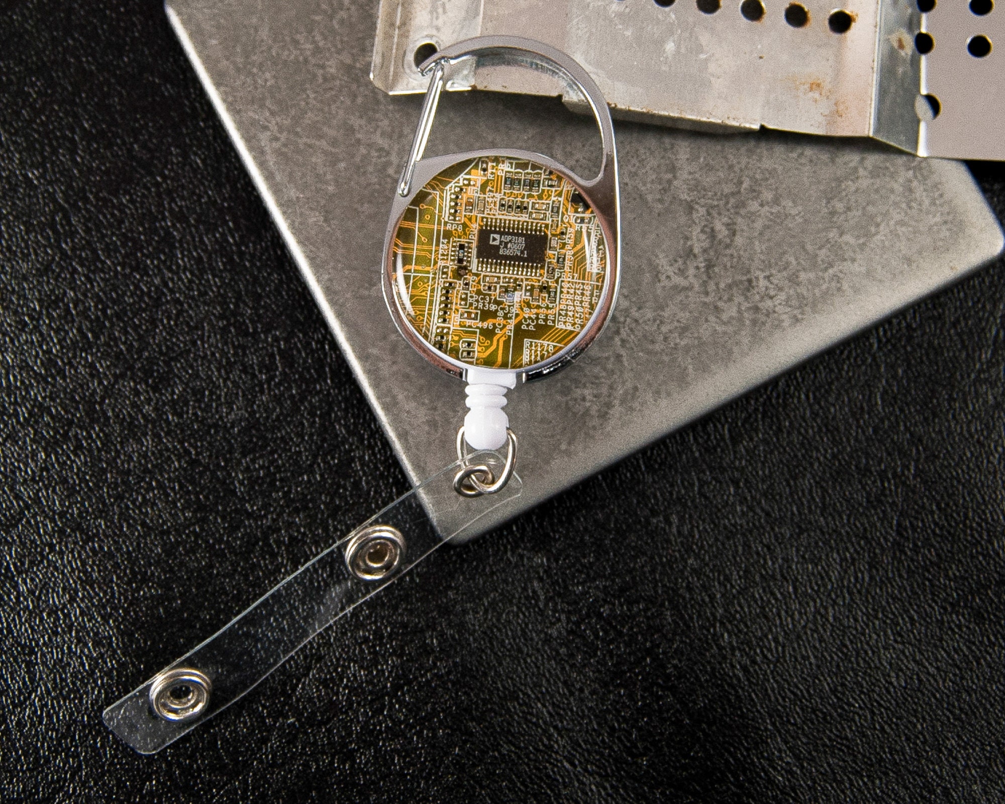 Yellow Circuit Board Retractable Badge Holder, Software Engineer Badge ...
