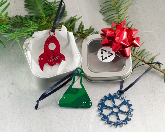 circuit board science ornament gift set geeky christmas etsy nerdy christmas ornaments