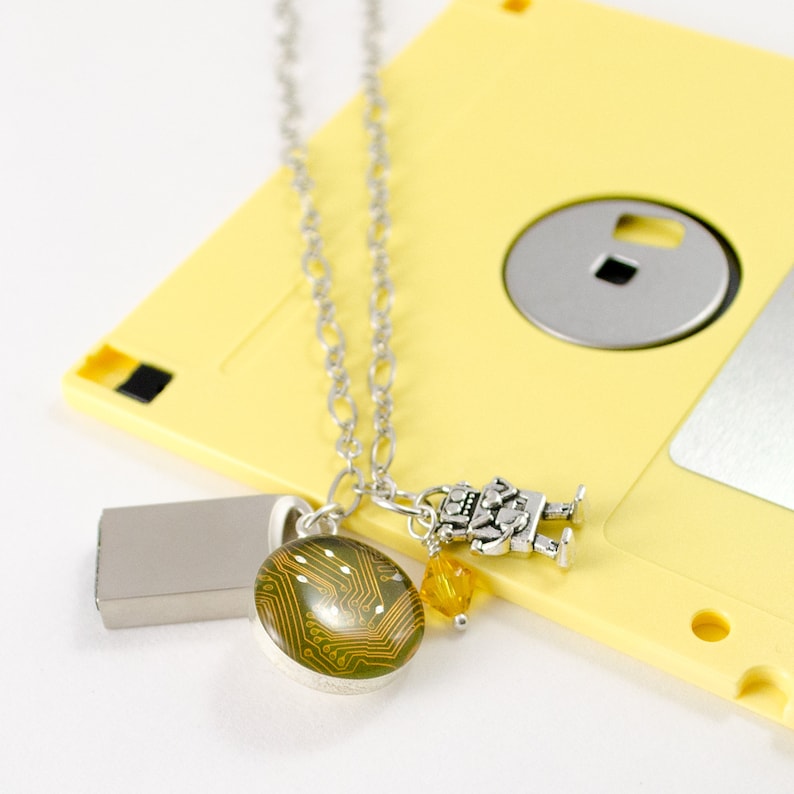USB Flash Drive Circuit Board Cluster Necklace Data Storage Etsy
