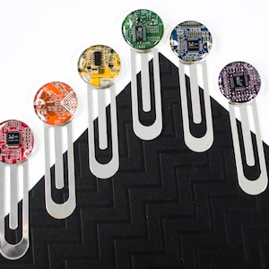 Circuit Board Bookmark, Recycled Computer Gift for Engineer Bibliophile, CHOOSE COLOR